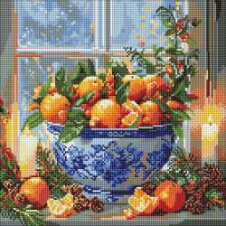 Diamentowa mozaika - Cytrusy w wazonie 40x40cm