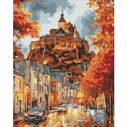 Diamentowa mozaika - Jesienne Miasteczko 40x50cm