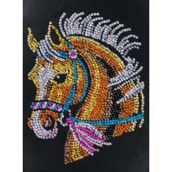 Obrazek z cekinów Koń 25x34cm 1517 Sequin Art Blue (1517 SEQUIN ART)