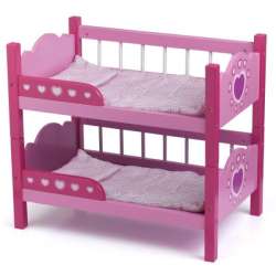 Drewniane łóżko piętrowe dla lalek (016-08612) - 1