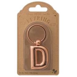 Metalowy brelok do kluczy litera D Keyring
