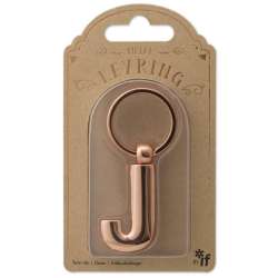 Metalowy brelok do kluczy litera J Keyring