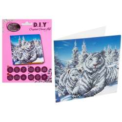 Diamentowa mozika Białe tygrysy 18x18cm