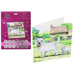 Diamentowa mozika Westie pieski 18x18cm