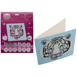 Diamentowa mozika Głowa białego tygrysa 18x18cm