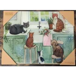 Szklana deska ozdobna Koty w kuchni - 1 Szklana deska ozdobna Koty w kuchni - 1