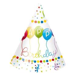 Czapeczki papierowe Happy Birthday 6szt