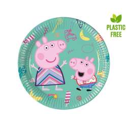 Talerzyki pap. Pepa Pig, next generation, 20 cm, 8 szt. (plastik-free) GoDan (93488) - 1