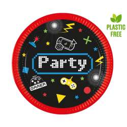 Talerzyki pap. Gaming Party, next generation, 23 cm, 8 szt. (plastik-free) GoDan (93769)