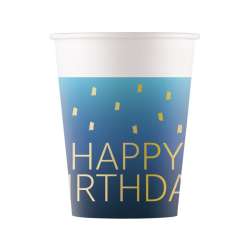 Kubeczki papierowe Happy Birthday 200ml 8szt