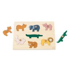 Puzzle drewniane ze zwierzętami 7el