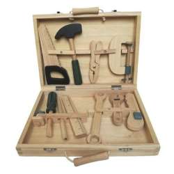 Drewniane narzędzia do zabawy w walizce - 1