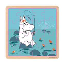 Puzzle Muminki Na Ryby drewniane 16el