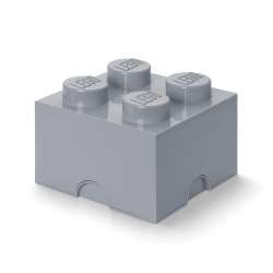 Lego pojemnik klocek czwórka szary jasny
