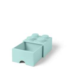 Lego pojemnik klocek z szufladą czwórka błękitny