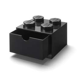Lego pojemnik na klocek z szufladą czwórka czarny