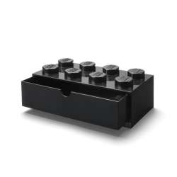 Lego pojemnik klocek z szufladą ósemka czarny
