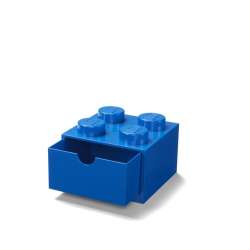 Lego pojemnik klocek z szufladą czwórka niebieski