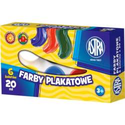 ASTRA Farby plakatowe 6 kolorów 20ml (301109001) - 1