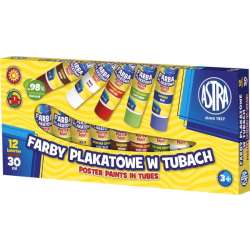 Farby plakatowe 12kol w tubie 30ml ASTRA (83110901) - 1