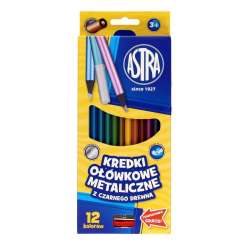 Kredki ołówkowe metaliczne czarne 12 kolorów ASTRA (312114002) - 1