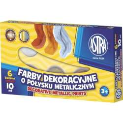 Farby dek. o połysku met. 6 kolorów 10ml ASTRA (83411900) - 1