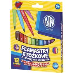 Flamastry stożkowe 12 kolorów ASTRA (314110003) - 1