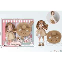 Lalka 30cm z torbą i dodatkami