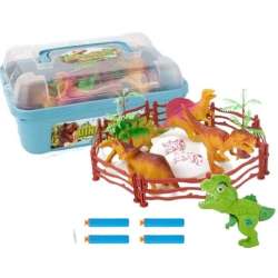 Zestaw dinozaurów z jajem i ogrodzeniem w pudełku