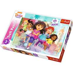 Puzzle 24-Maxi Gotowe, do startu, start! Dora and Friends (14242 TREFL) - 1