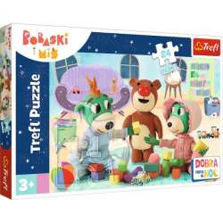 PROMO Puzzle 24el Maxi Zabawy Treflików przed snem. Dobranoc Trefliki na noc / Bobaski i Miś p8 (14325 TREFL)