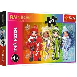 Puzzle 60 elementów Radosne lalki Rainbow high (GXP-837865) - 1