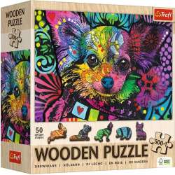 Puzzle drewniane 500+1 Kolorowy szczeniak TREFL