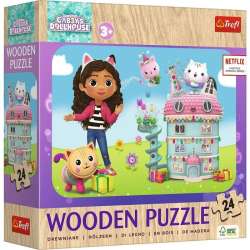 Puzzle drewniane 24el Wesoła Gabby i przyjaciele. Koci Domek Gabi. 20268 Trefl (20268 TREFL)