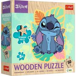 Puzzle 50el Drewniane konturowe. Wesoły Stitch Disney Lilio i Stitch 20281 Trefl (20281 TREFL)