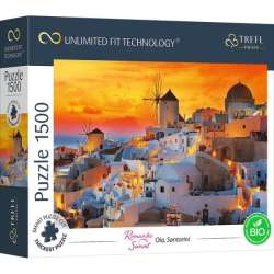 Puzzle 1500el Zachód słońca, Oia Santorini 26195 Trefl (26195 TREFL)