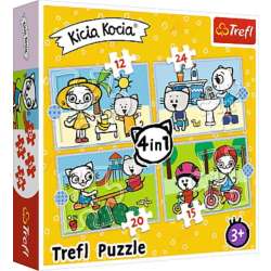 Puzzle 4w1 Dzień Kici Koci /Media Rodzina (34372 TREFL) - 1