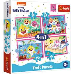 Puzzle 4w1 12,15,20,24el Rodzina Rekinów Baby Shark 34378 Trefl p8 (34378 TREFL)