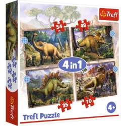 Puzzle 4w1 Ciekawe dinozaury 34383 Trefl p8 (34383 TREFL) - 1