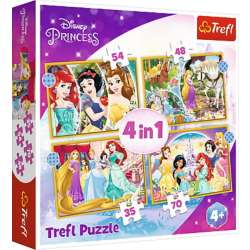 Puzzle Trefl 4w1 Szczęśliwy dzień / Disney Princess (34385 TREFL) - 1