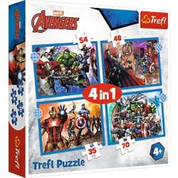 Puzzle 4w1 Odważni Avengersi (34386 TREFL) - 1