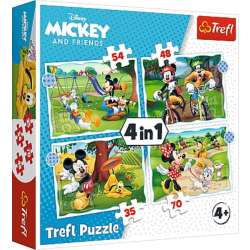 Puzzle 4w1 Fajny dzień Mickiego / Disney Standard Characters 34604 Trefl p8 (34604 TREFL) - 1