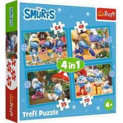 Puzzle 4w1 Wioska Smerfów. Smerfy 34656 Trefl (34656 TREFL) - 1