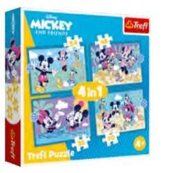 Puzzle 4w1 Zabawne zdarzenia Myszki Miki TREFL