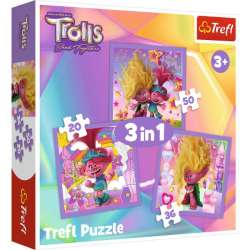 Puzzle 3w1 Poznaj wesołe Trolle Trolls 3 34870 Trefl (34870 TREFL) - 1