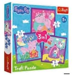 Puzzle 3w1 Zwyczaje świnki Peppy TREFL