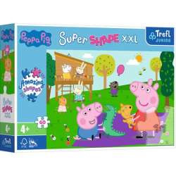 Puzzle 60el Super Shape XXL Świnka Peppa - Zabawy z braciszkiem 50011 Trefl Junior (50011 TREFL) - 1