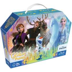 Puzzle 70el brokatowe w kuferku Frozen Magiczna przyjaźń 53018 Trefl (53018 TREFL)