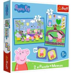 Puzzle 2w1 + memos Radosne chwile Świnka Peppa 93331 Trefl (93331 TREFL)