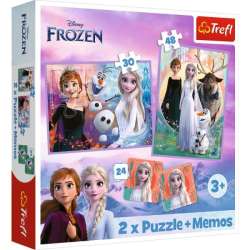 Puzzle 2w1 + memos Księżniczki w swojej krainie. Kraina Lodu. Frozen2 93335 Trefl (93335 TREFL) - 1